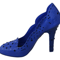 Blue Crystal Floral CINDERELLA Heels Shoes