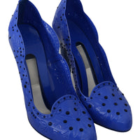 Blue Crystal Floral CINDERELLA Heels Shoes