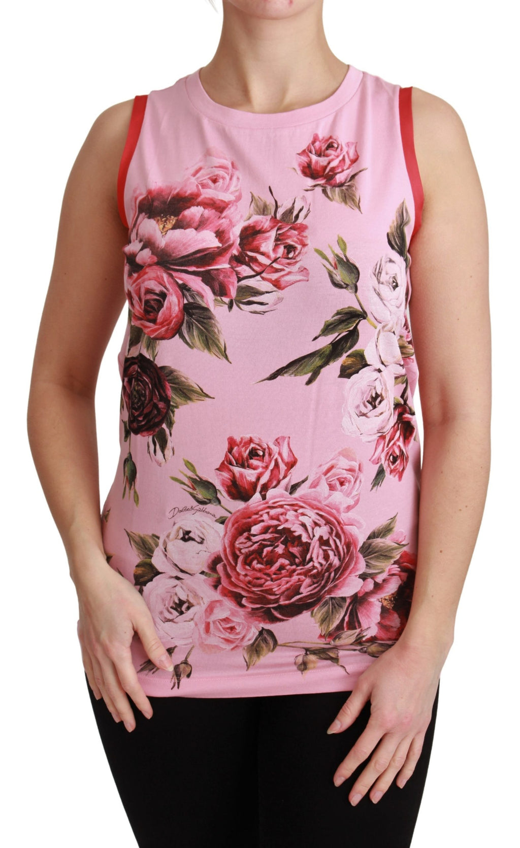 Pink Roses Tank Sleeveless Blouse