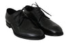 Black Leather Dress Derby Formal Mens Shoes