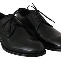 Black Leather Dress Derby Formal Mens Shoes