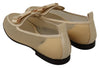 Beige Viscose Nude Ribbon Loafers Flats Shoes