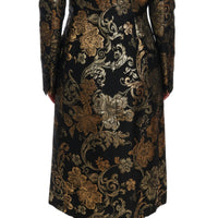 Black Gold Baroque Trench Coat Jacket