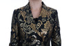 Black Gold Baroque Trench Coat Jacket
