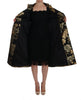 Black Gold Baroque Trench Coat Jacket