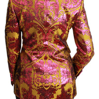 Pink Gold Jacquard Blazer Jacket