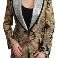 Black Gold Jacquard Blazer Jacket