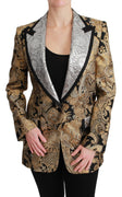 Black Gold Jacquard Blazer Jacket