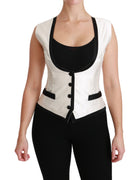 White Sleeveless Waistcoat Slim Silk Top Vest