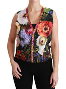 Multicolor Floral Sleeveless Waistcoat Top Vest