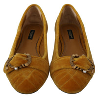 Velvet Mustard Devotion Ballerina Flats Shoes