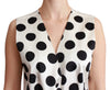 White Polka Waistcoat Sleeveless Vest Top