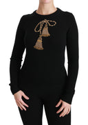 Black Wool Gold Tassel Pullover Sweater