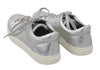 Silver Leather Mens Casual Sneakers