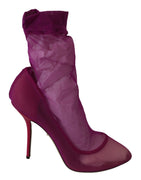 Violet Tulle Stretch Ankle Booties Shoes