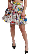 High Waist A-line Mini Cartoon Skirt