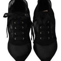 Black Tulle Silk Lace Heels Pumps Shoes