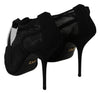 Black Tulle Silk Lace Heels Pumps Shoes