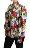 Multicolor Floral Long Sleeve Blouse Silk Top