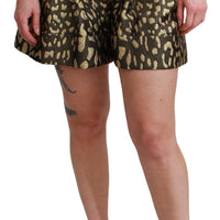 Black Gold High Waist Mini Cotton Shorts