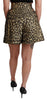 Black Gold High Waist Mini Cotton Shorts
