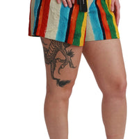 Multicolor Riga Pittorica Mini Shorts