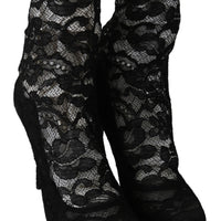 Black Lace Taormina High Heels Pumps