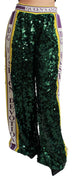 Green Sequin Trousers Queens Angel Pants