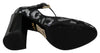 Black Mary Janes Jacquard Leather Shoes