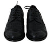 Dark Blue Leather Wingtip Oxford Dress Shoes