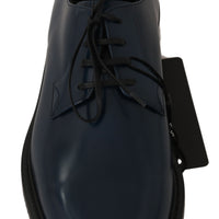Blue Leather Marsala Derby Formal Shoes