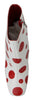 White Red Polka Dots Ankle High Boots Shoes