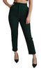 Black Green Striped High Waist Trouser Pants