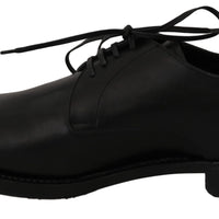 Black Leather Derby Formal Dress Shoes