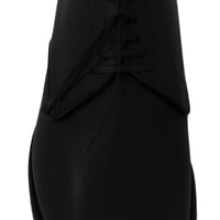 Black Leather Derby Formal Dress Shoes