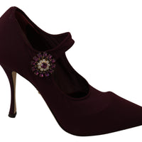 Bordeaux Stretch Crystals Pumps Shoes