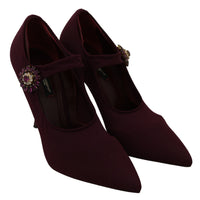 Bordeaux Stretch Crystals Pumps Shoes