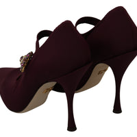 Bordeaux Stretch Crystals Pumps Shoes