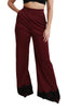 Black Lace High Waist Wide Leg Maroon  Pants