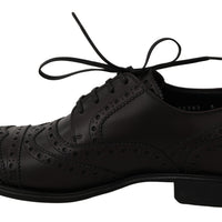 Black Leather Wingtip Oxford Dress  Shoes