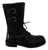 Black Buckle Women Booties Leather Boots