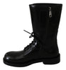 Black Buckle Women Booties Leather Boots