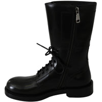 Black Buckle Women Booties Leather Boots