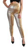 Gold Glittered Skinny High Waist Pants