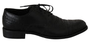 Black Leather Wingtip Oxford Dress Shoes