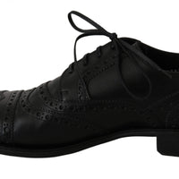 Black Leather Wingtip Oxford Dress Shoes