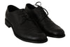 Black Leather Wingtip Oxford Dress Shoes