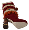 Multicolor Knitted Knee High Boots Shoes