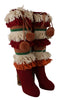 Multicolor Knitted Knee High Boots Shoes