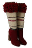 Red Wool Shearling Wooden Booties Boots Shoes